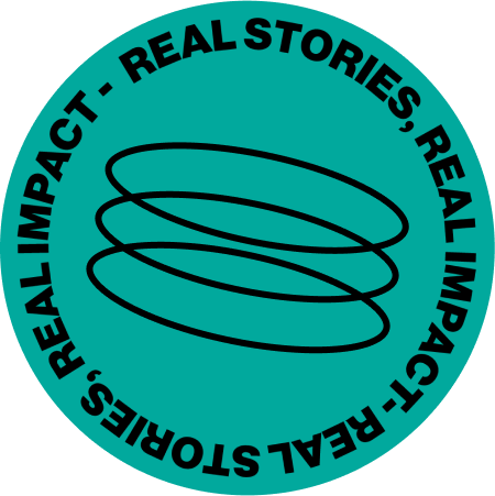 Real stories, real impact badge